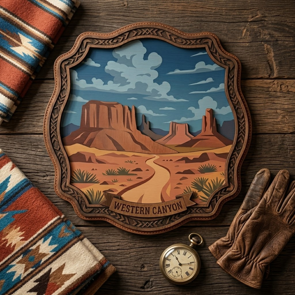 Western Canyon Monument Valley 3 Layer Wooden Sign, Desert Landscape Wall Art, Layered Wood Decor, Not 3D Printed, Rustic Southwestern Sign, National Park Decor, Gift