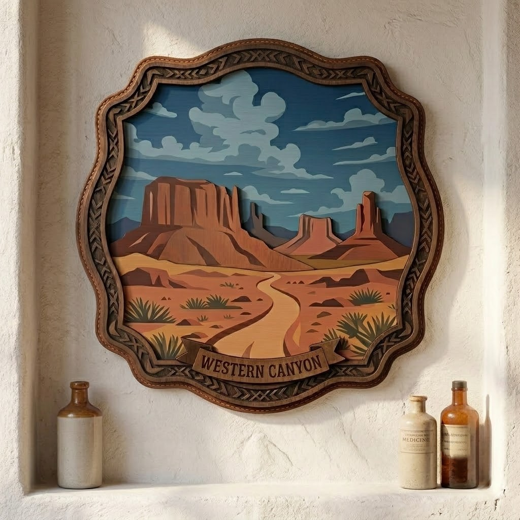 Western Canyon Monument Valley 3 Layer Wooden Sign, Desert Landscape Wall Art, Layered Wood Decor, Not 3D Printed, Rustic Southwestern Sign, National Park Decor, Gift