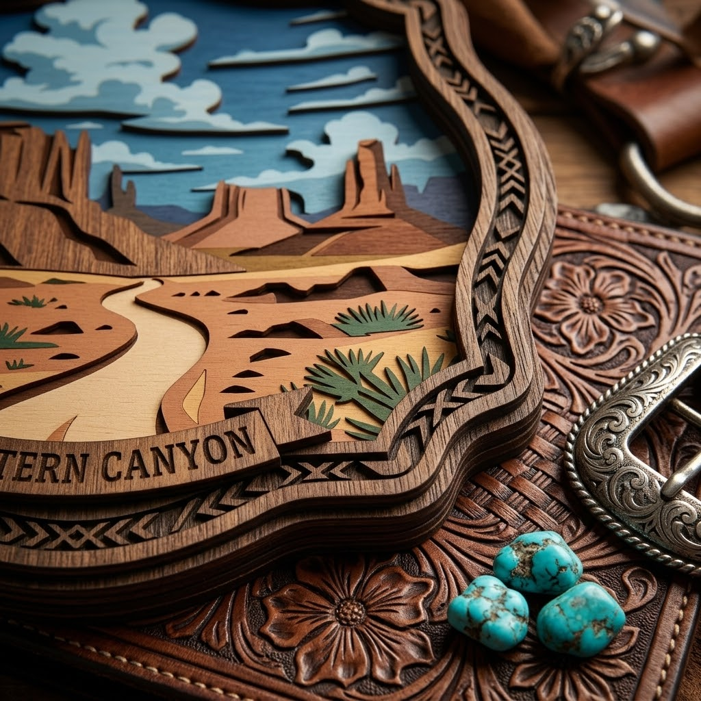 Western Canyon Monument Valley 3 Layer Wooden Sign, Desert Landscape Wall Art, Layered Wood Decor, Not 3D Printed, Rustic Southwestern Sign, National Park Decor, Gift