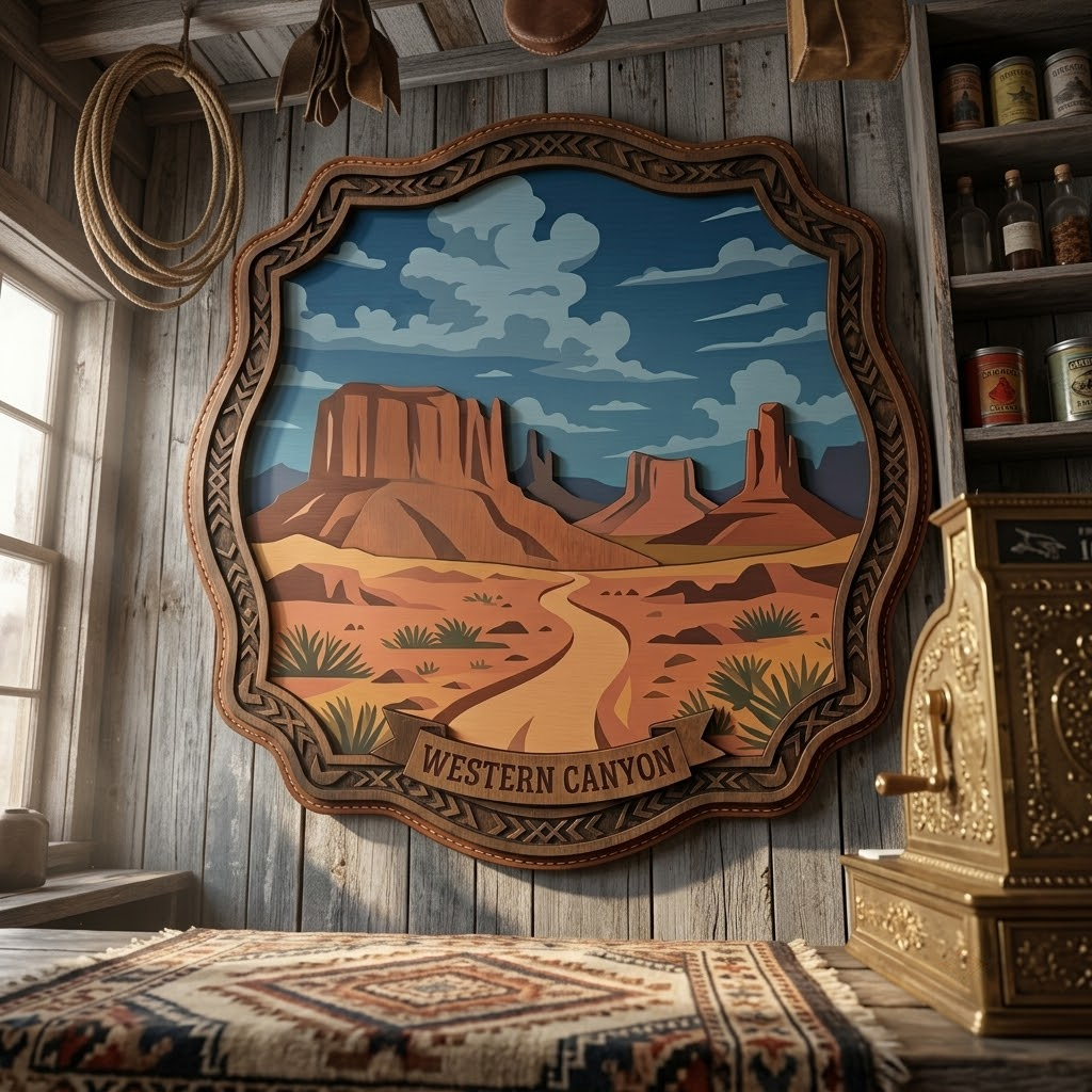 Western Canyon Monument Valley 3 Layer Wooden Sign, Desert Landscape Wall Art, Layered Wood Decor, Not 3D Printed, Rustic Southwestern Sign, National Park Decor, Gift
