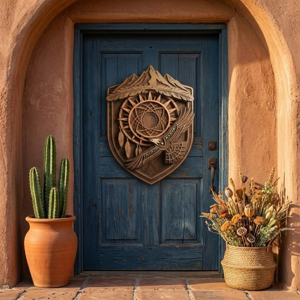 Eagle Dreamcatcher 3 Layer Wooden Sign, Southwestern Tribal Wall Art, Layered Wood Decor, Not 3D Printed, Native Style Decor, Boho Shield Sign, Gift