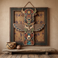 Tribal Totem Pole 3 Layer Wooden Sign, Buffalo Owl Bear Wall Art, Layered Wood Decor, Not 3D Printed, Southwestern Wildlife Sign, Native Style Decor, Gift